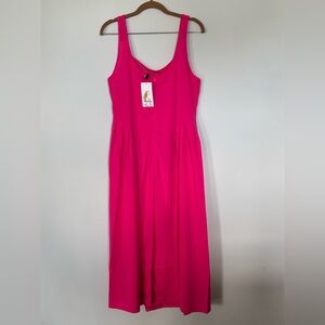 PRETTYGARDEN Solid Color Sleeveless Summer Vibrant Fuchsia Sleeveless Maxi Dress